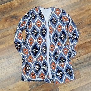 Aztec Charcoal Blue Cardigan